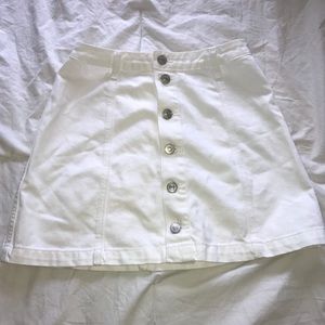 Abercrombie&Fitch white button up jean skirt